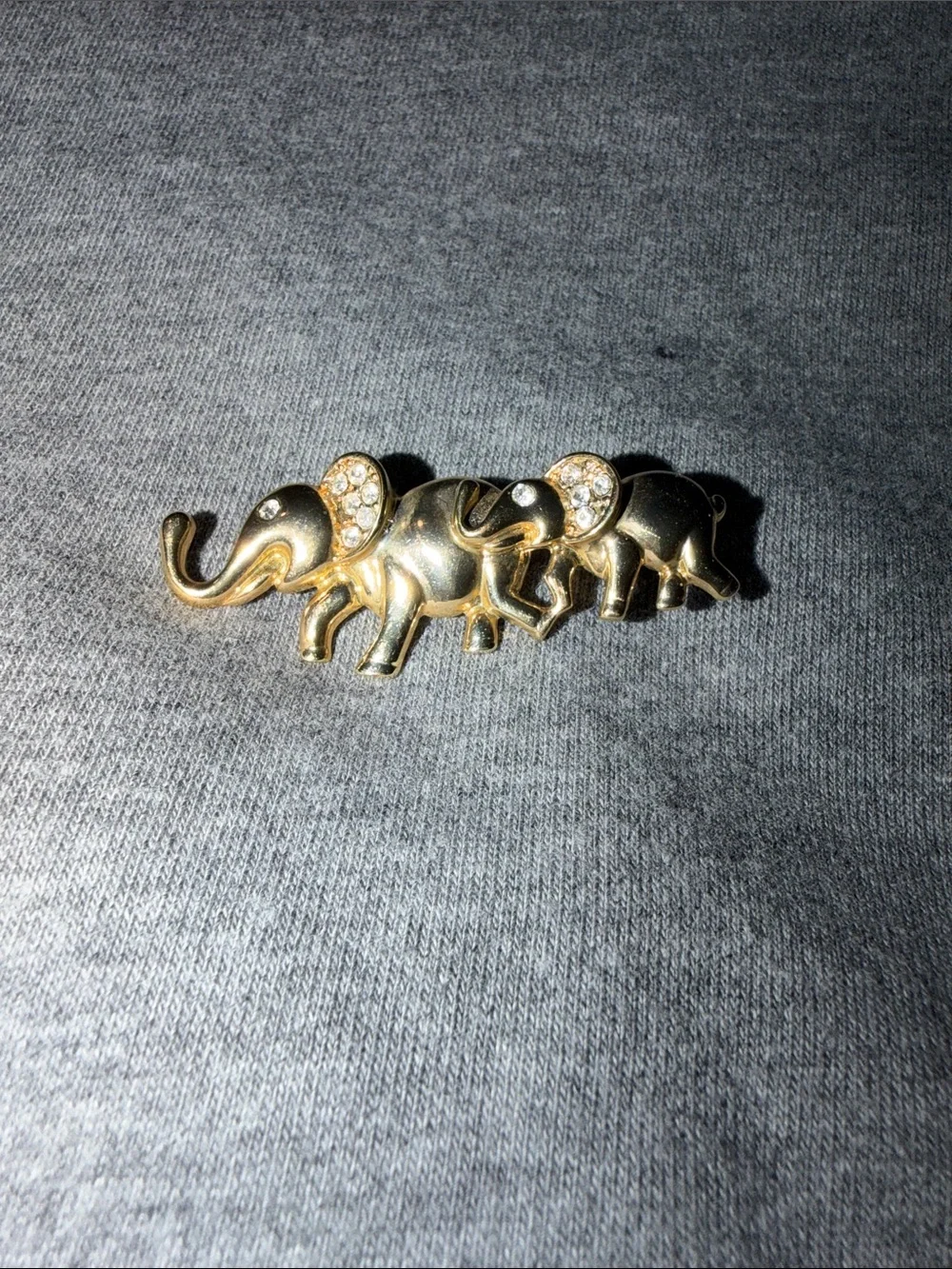 Vintage Mama and Baby Elephant Brooch Pin - Women Jewelry